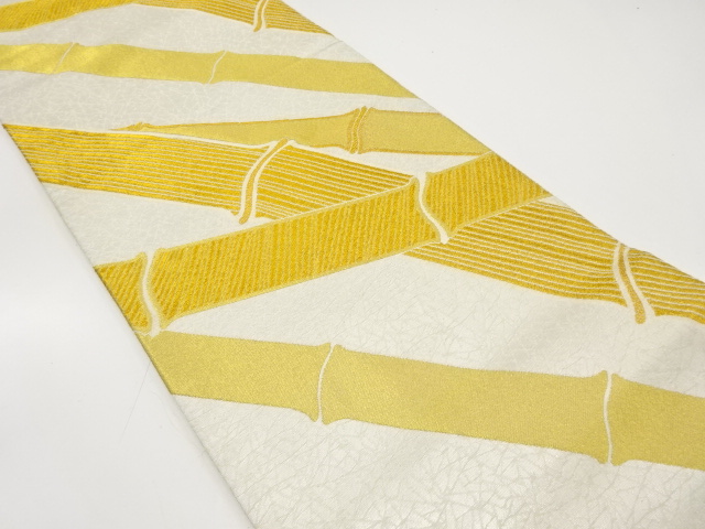 JAPANESE KIMONO / ANTIQUE FUKURO OBI / WOVEN BAMBOO